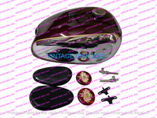 BSA A7 A10 Maroon Painted Chrome Steel Fuel Petrol Tank + CAP BADGE KPAD/FIT F