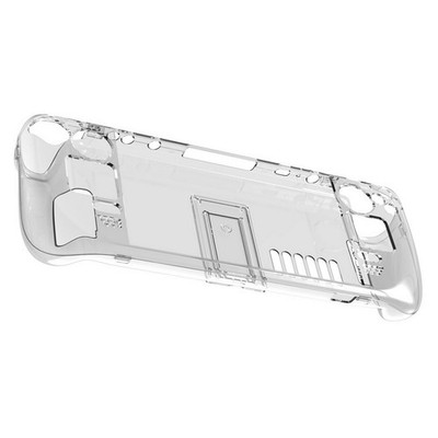 Crystal Transparent Console Protective Case Cover Shell w/ Stand for Steam Deck