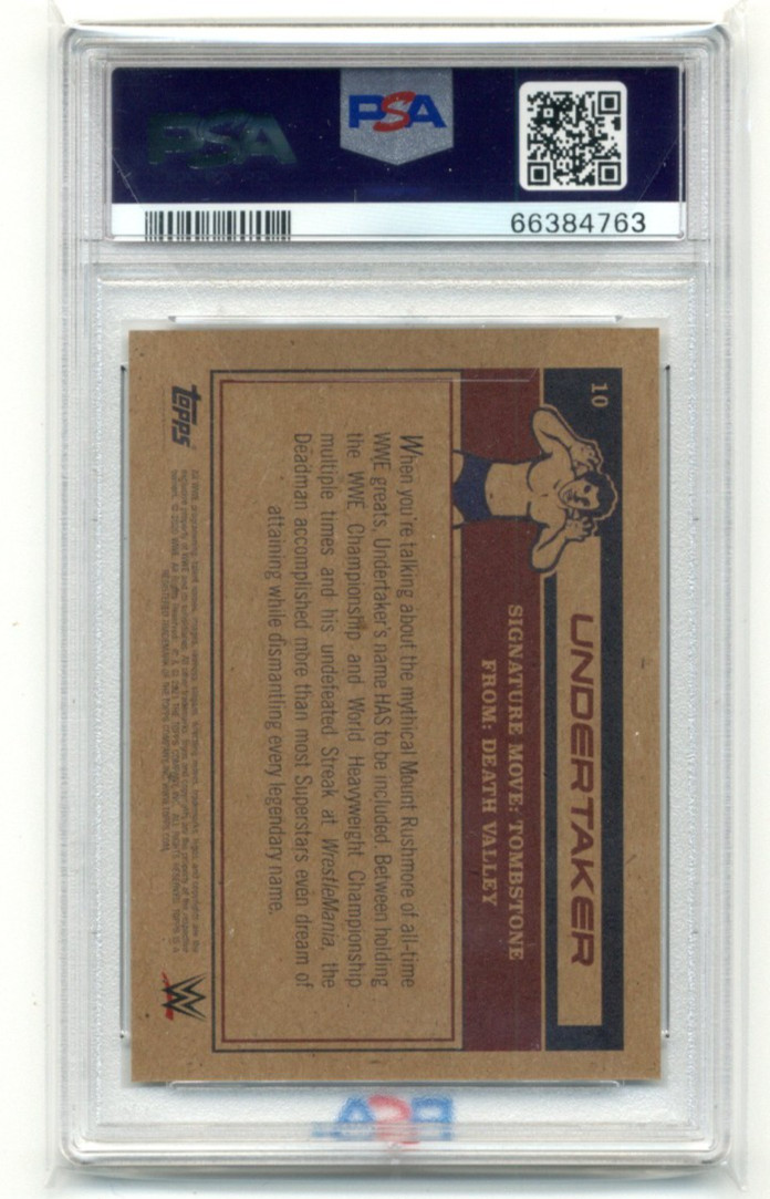 2021 Topps WWE Living Set #10 Undertaker PSA 9 view 6