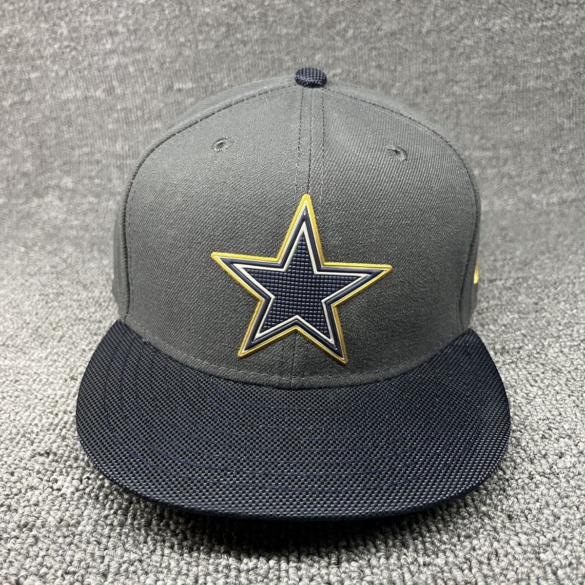 Dallas Cowboys New Era 59FIFTY Fitted Hat Gray Black Textured Brim Gold Star