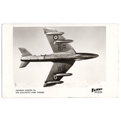 Hawker Hunter F6 Flugzeug RP Postkarte, unbespielt