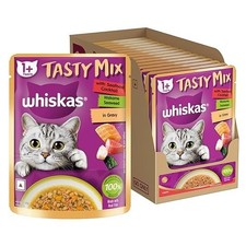 Whiskas Tasty Mix Adult (1+ Year) Wet Cat Food-Gravy, 70 g, Pack of 14