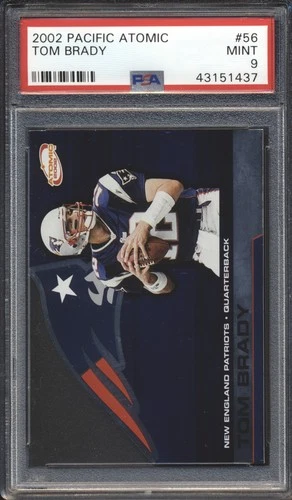 2002 Pacific Atomic Football DIE-CUT Tom Brady #56 PSA 9 PATRIOTS MINT