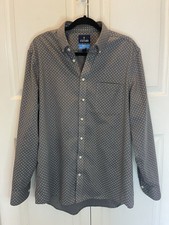 Stafford Mens Dress Shirt - L 16-16.5/34-35 Gray Pattered Regular Fit Cool Max