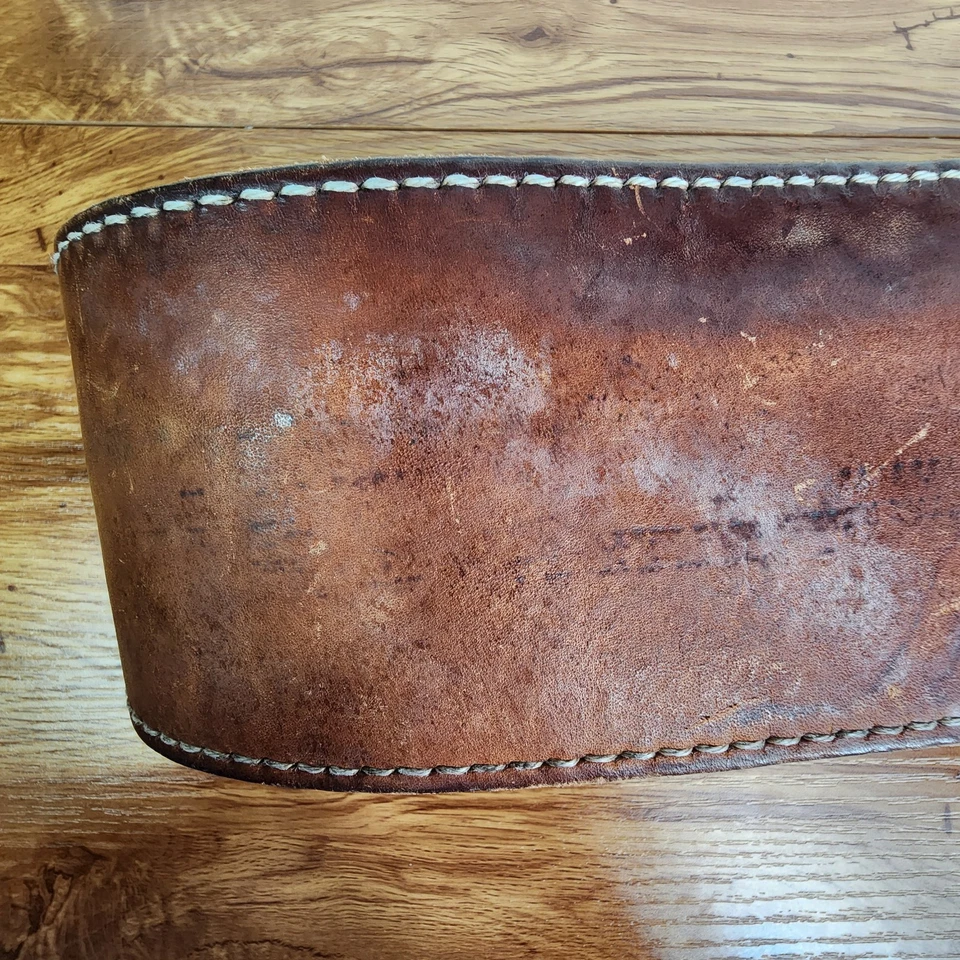 复古皮革举重腰带 M 手印“Louis Price”重型健身房 — 第 3/4 张图片