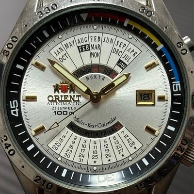 Orient EU03 C1 Auto Wristwatch Stainless Analog Timepiece Used Ready OK