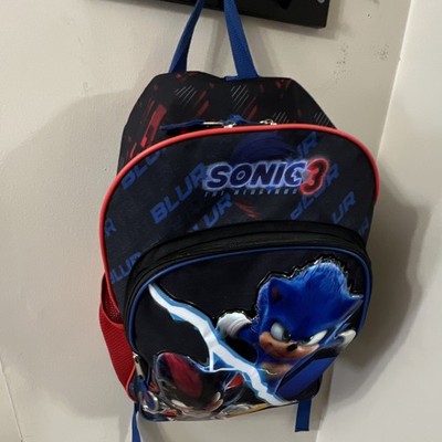 Sonic 3 Unisex Kids Small Polyester Backpack Zip Graphic Print Black/Blue/Red