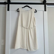 HALSTON Ivory Drape Faux Wrap Dress Size 6