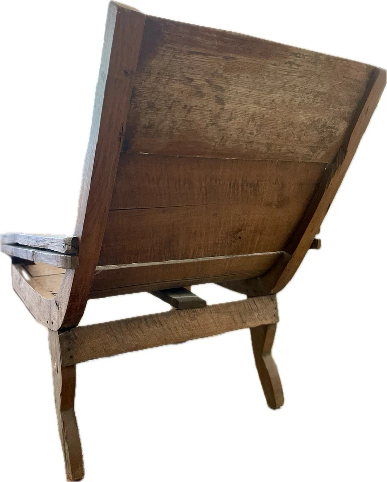 Silla de plantación colonial británica con reposapiés raros teca RECOGIDA LOCAL 33434 Foto 4 de 4