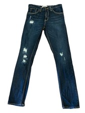 Levi  s Girls Blue Jeans Size 14 Regular Girlfriend Style Dark Blue Distressed