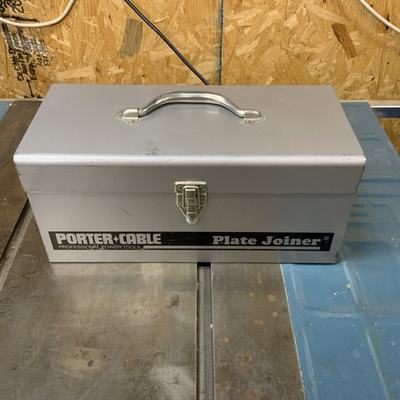 #ad Porter Cable Model 555 Plate Joiner w Metal Case Wrench Biscuits Woodworking $75.50