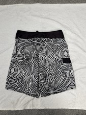 Mossimo Supply Co Mens Black White Hawaiian Swim Board Shorts Size 34