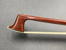 Violin Bow Stamped J. Lavast Pernambuco Ebony Silver Mother of Pearl 61g