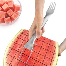 CripsTaste Watermelon Fork Cutter Slicer Tool, 2-in-1 Stainless Steel Fruit