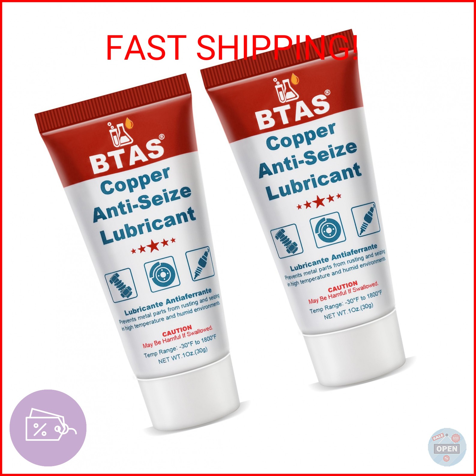 BTAS Anti Seize Lubricant Copper Grease High Temp Never Antiseize for Spark Plug