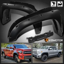 Fits 2014-2021 Toyota Tundra Smooth Black Pocket Rivet Style Fender Flares Cover