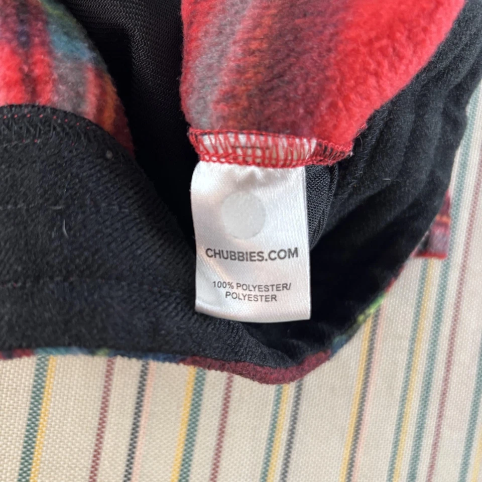 Pantalones Cortos Chubbies Para Hombre XL Rojo A Cuadros Polar Salón Cordón Cintura Acogedores Bolsillos Foto 4 de 4