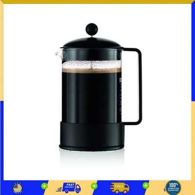 Bodum Brazil French Press Coffee Maker 51 Ounce Borosilicate Glass Black