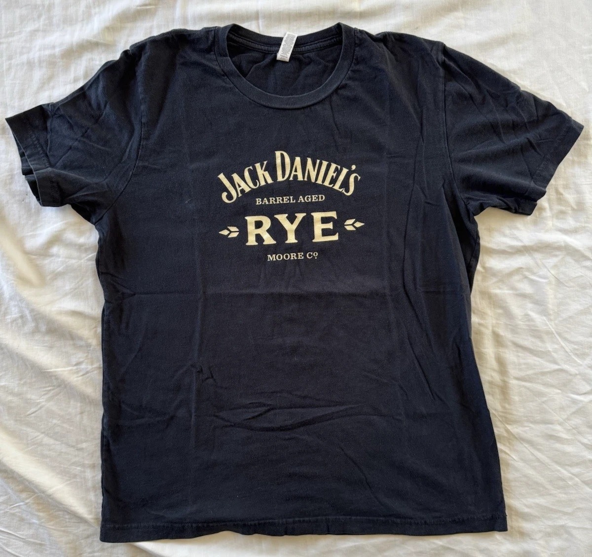 T-shirt Vintage Jack Daniel's Noir - Taille M - Col V - Années 90 - Whisky