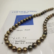 Sea water Akoya pearl necklace 9.0mm 18in with certificate
