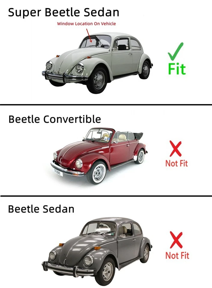 Fit 1973-1977 Volkswagen Super Beetle 2 Door Sedan Front Windshield Window Glass Foto 2 de 4