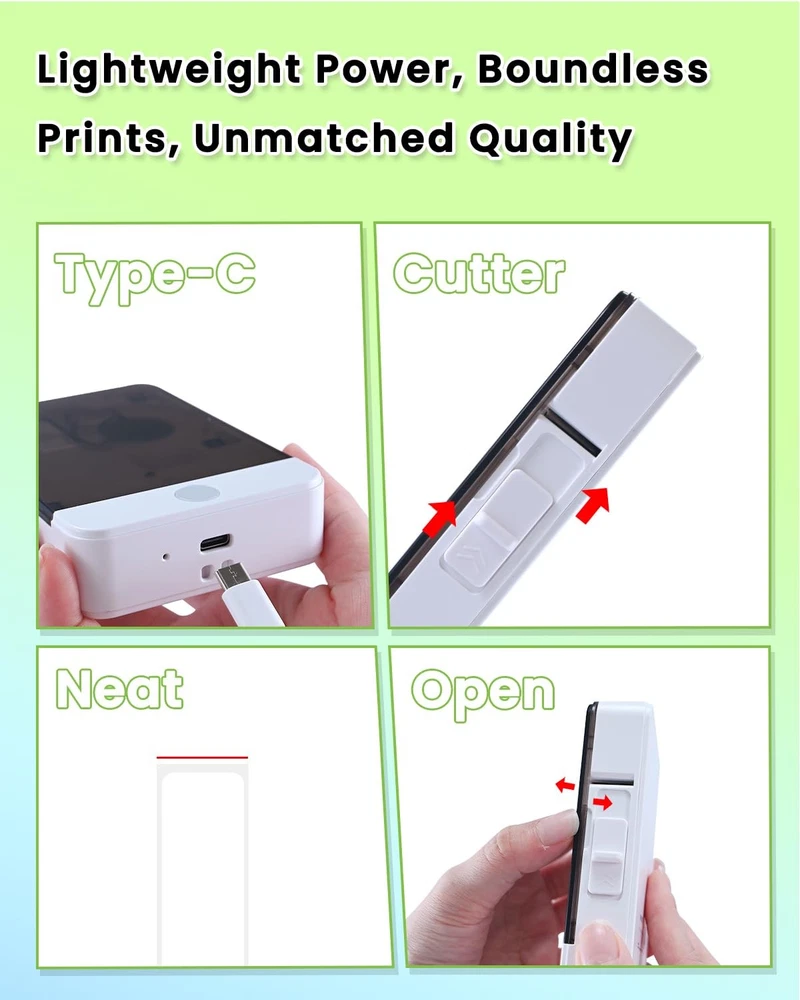 Bluetooth Label Maker Machine HP6-C with Tape - Portable Thermal Printer for Home & Office