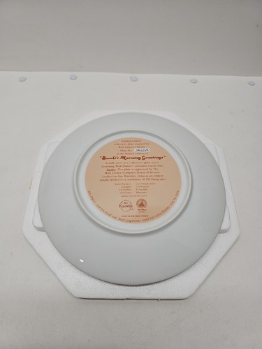 92 Disney Bambi's Morning Greetings Collector's Plate by Knowles W/ Authenticity - Picture 2 of 4