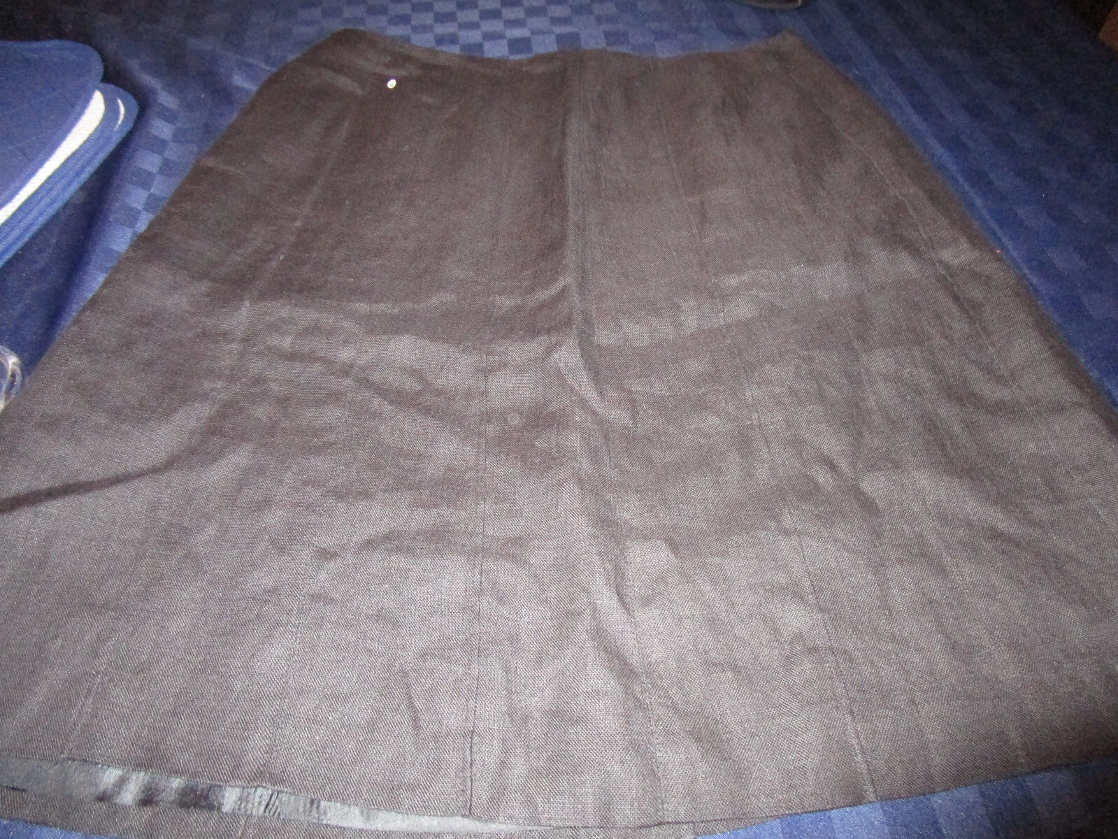 EUC TALBOTS BACK ZIP IRISH LINEN SKIRT BLACK SIZE 14