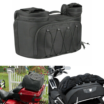 Black Rear Luggage Rack Bag For Harley Road Electra Street Glide Ultra  Limited
