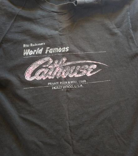RIKI RACHTMANS CATHOUSE VINTAGE BLACK XL T SHIRT GENUINE 1990's Guns n' Roses - Picture 3 of 6