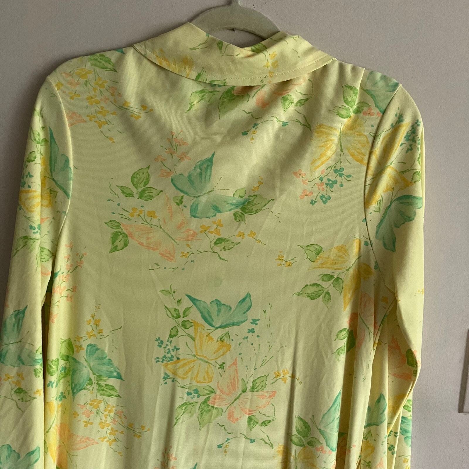 Vintage 70s Butterfly Print Housedress M/L - image 6