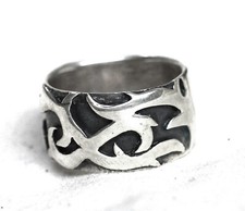2.Wahl Gr.58 Tribal Ring 925 Silber  Gr.D18,5mm entspr. U:58  Handgeschmiedet