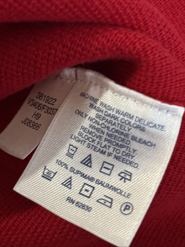 Lands End Red Cardigan Jacket Size Medium - Foto 4 di 4