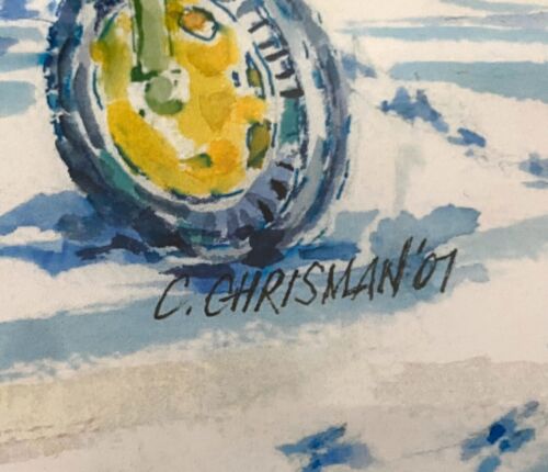 John Deere Tractor Winter Scene Watercolor Print By C. Christman - Picture 3 of 3