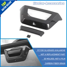 Carbon Fiber Rear Trunk Tailgate Handle Cover Trim For Chevy Avalanche 2007-2013