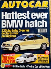 AUTOCAR MAGAZINE 15-NOV-00 - Renault Laguna, Morgan Aero 8, Porsche Carrera GT