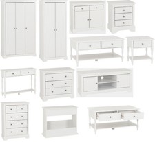 Bedroom Furniture White with Metal Handle - Stratford Living Room Table, TV Unit