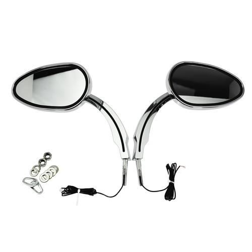 Espejo retrovisor cromado con señal de giro LED para Harley Dyna Road King 14-up - Imagen 5 de 9