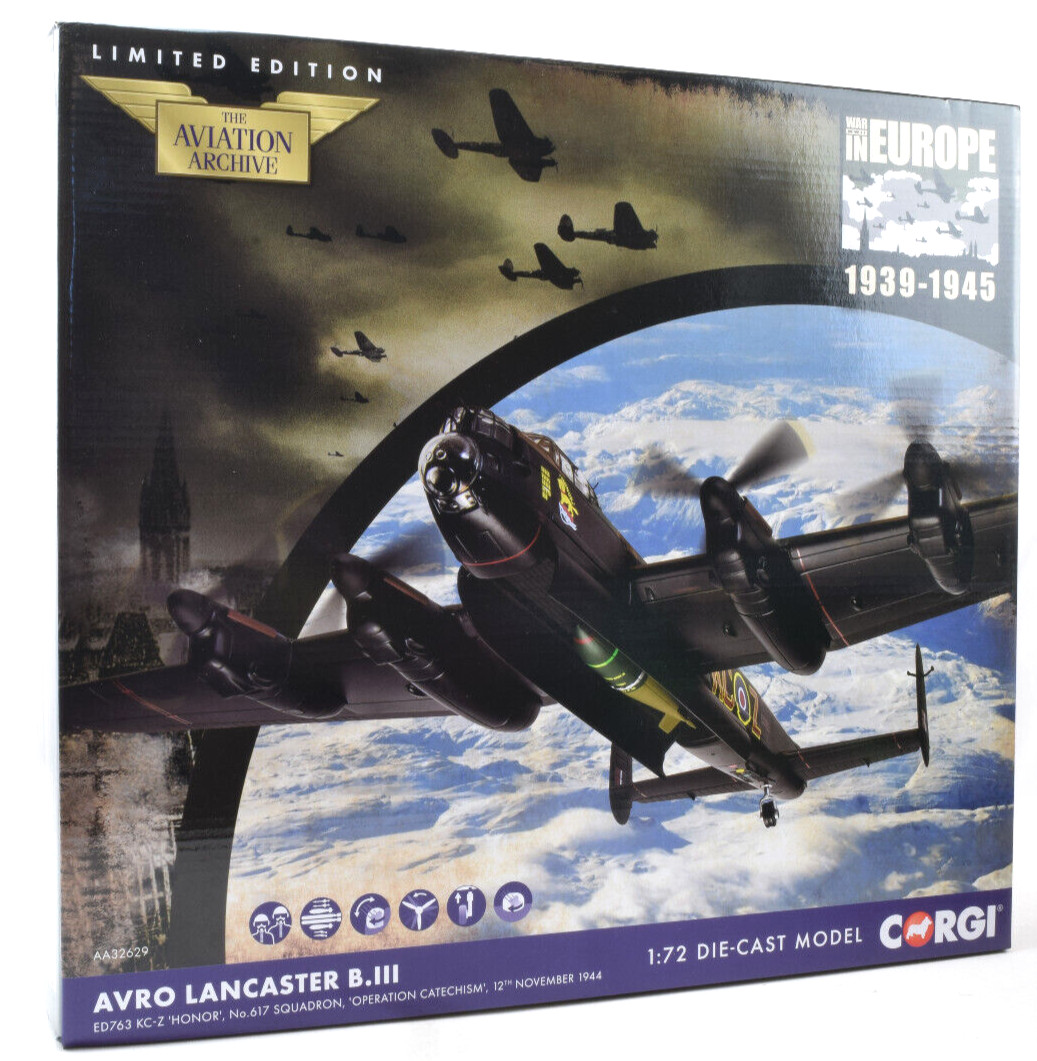 Самолет Corgi Avro Lancaster BIII - Operation Catechism 172 отлитый под давлением AA32629 40890₽