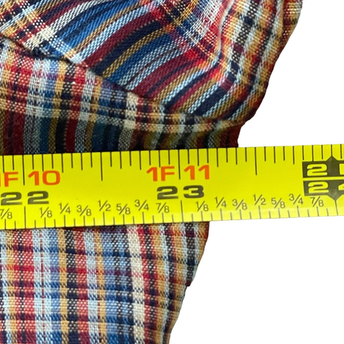 Levi's Shirt Mens XL Tapered Western Pearl Snap Red Blue Plaid Metallic 80's Vtg - Picture 12 of 19