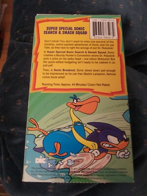Adventures Of Sonic The Hedgehog VHS 90s cult cartoon Smash Squad