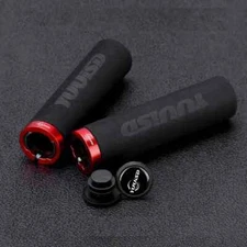 Bicycle Grips MTB Sponge Handlebar Grips Aluminum Locking Ring Shock-Absorbing