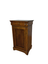 Comodino Luigi Filippo in abete tinto noce - 800 - mobiletto cappuccino Carlo X