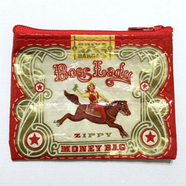 Blue Q Coin Pouch Purse Recycled Eco Friendly Retro Travel Wallet Small