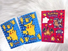 1998 Vintage Pok mon Pikachu Charmander Sticker Sheets Carlton Cards