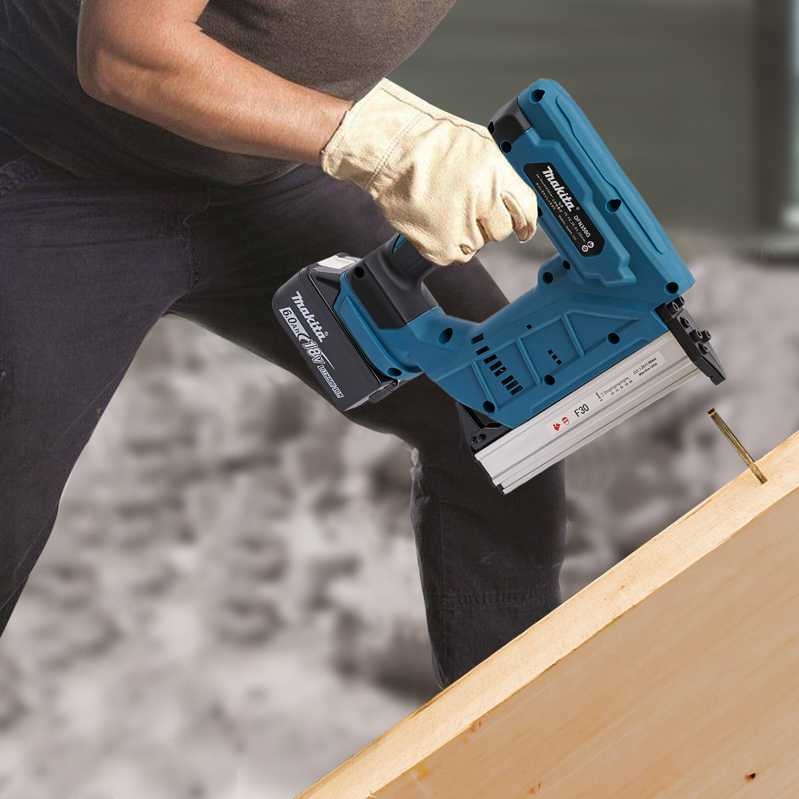 F30 Cordless 18Ga Brad Nailer Nail Gun with 18V Battery Brush Copper