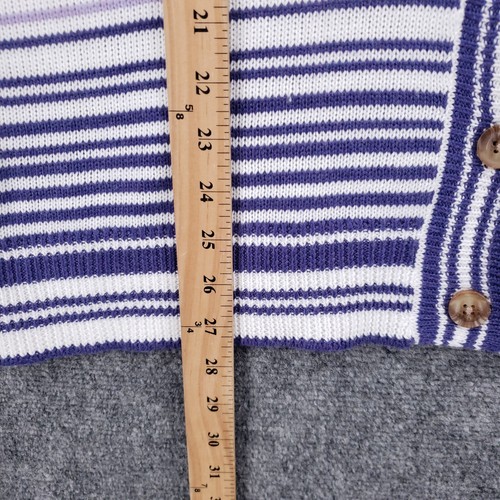 NEW Nine West Cardigan Womens 2XL XXL Purple Striped Button Front Sweater V Neck - Picture 5 of 13