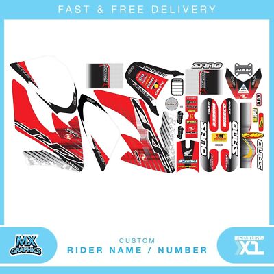 HONDA CRF 50 MOTOCROSS GRAFIK MX GRAFIK AUFKLEBER KIT ACE ROT/SCHWARZ