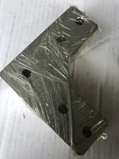 Flat Angle Bracket Plate, Repair Brace, 4-1/4”x4-1/4”x5/32” Silver Tone