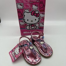 Hello Kitty Sandals Toddler Girls Size 6 M Sparkly Sanrio Hook Loop Closure